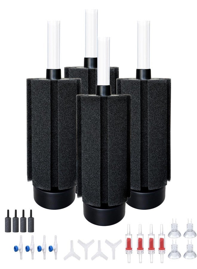 ALEGI 4pcs Large Aquarium Sponge Filter with Suction Cups, Check Valves for Breeding Fry Betta Shrimp Fish Tank ((Upgrade) 20-50 Gal 4 Pcs) - Image 1
